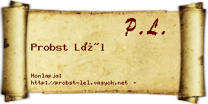 Probst Lél névjegykártya